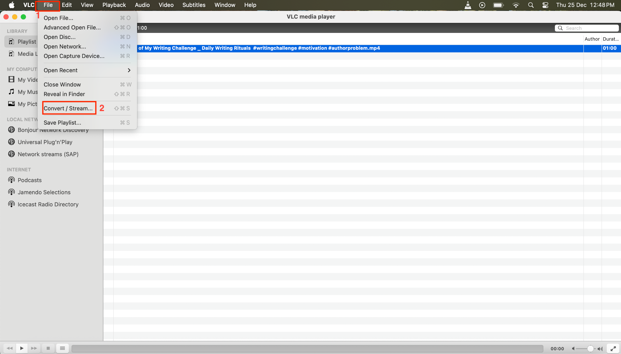 vlc media player convert