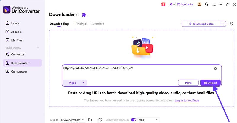 download mp3 file safely using uniconverter