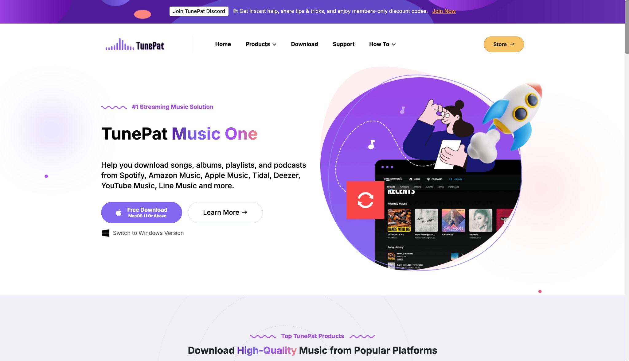 tunepat music one homepage