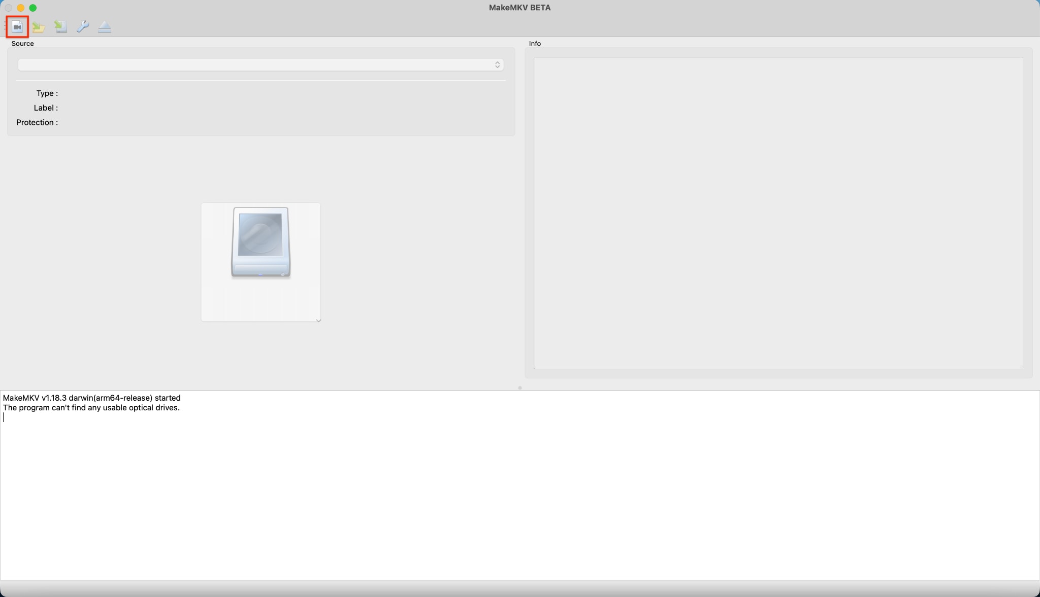 launch makemkv and load source files