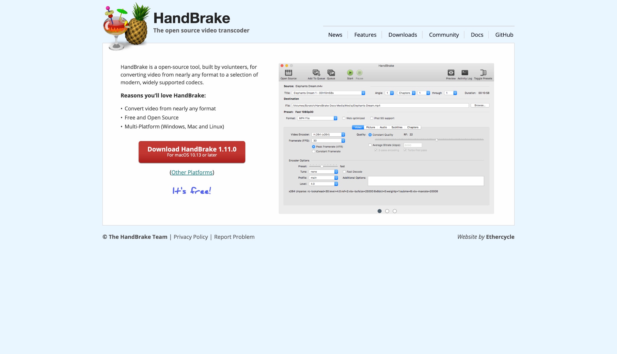 handbrake homepage