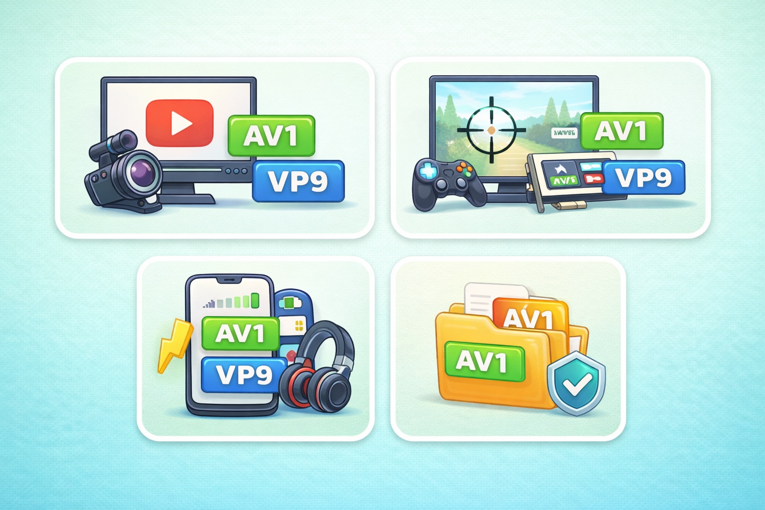 when to choose vp9 or av1