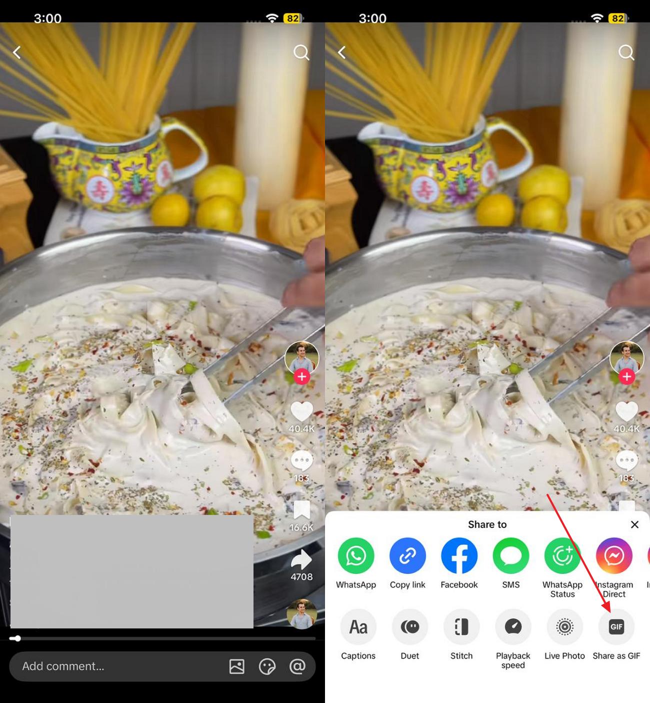 open tiktok share as gif