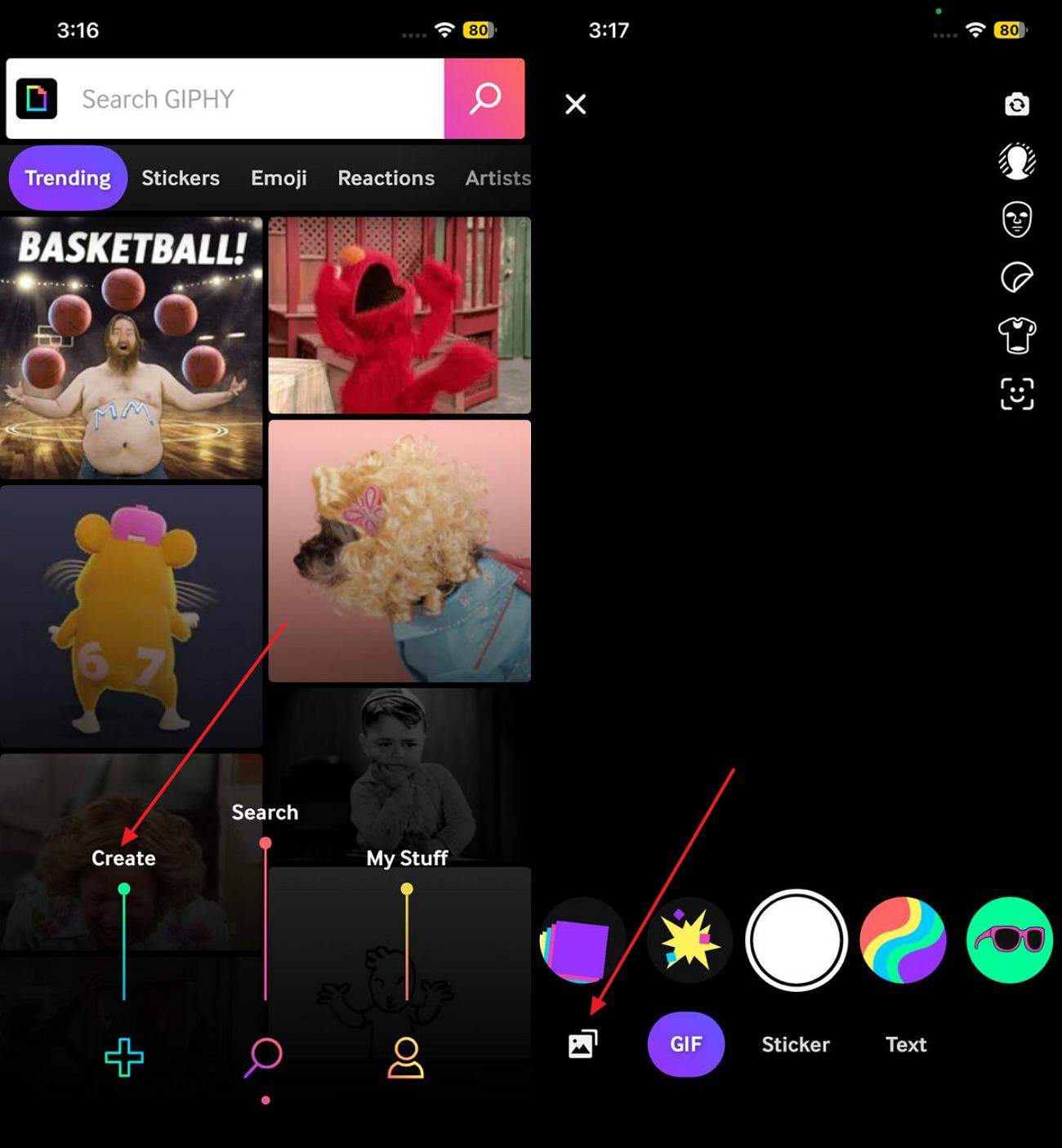 add video giphy iphone