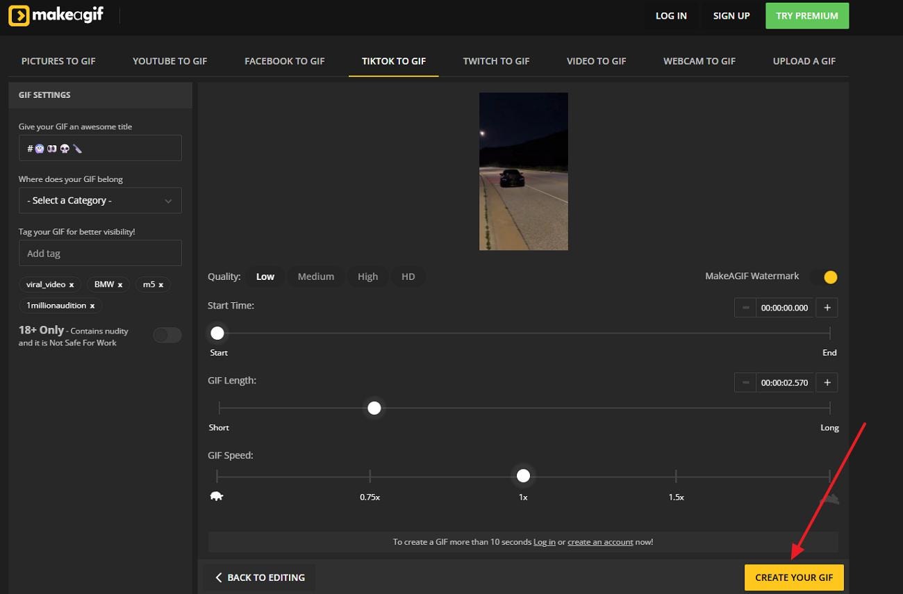 choose create gif button makeagif