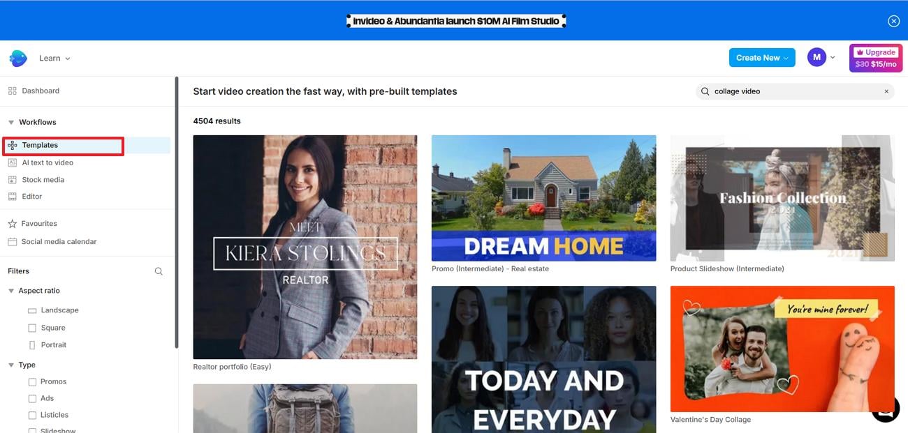 enable templates invideo ai
