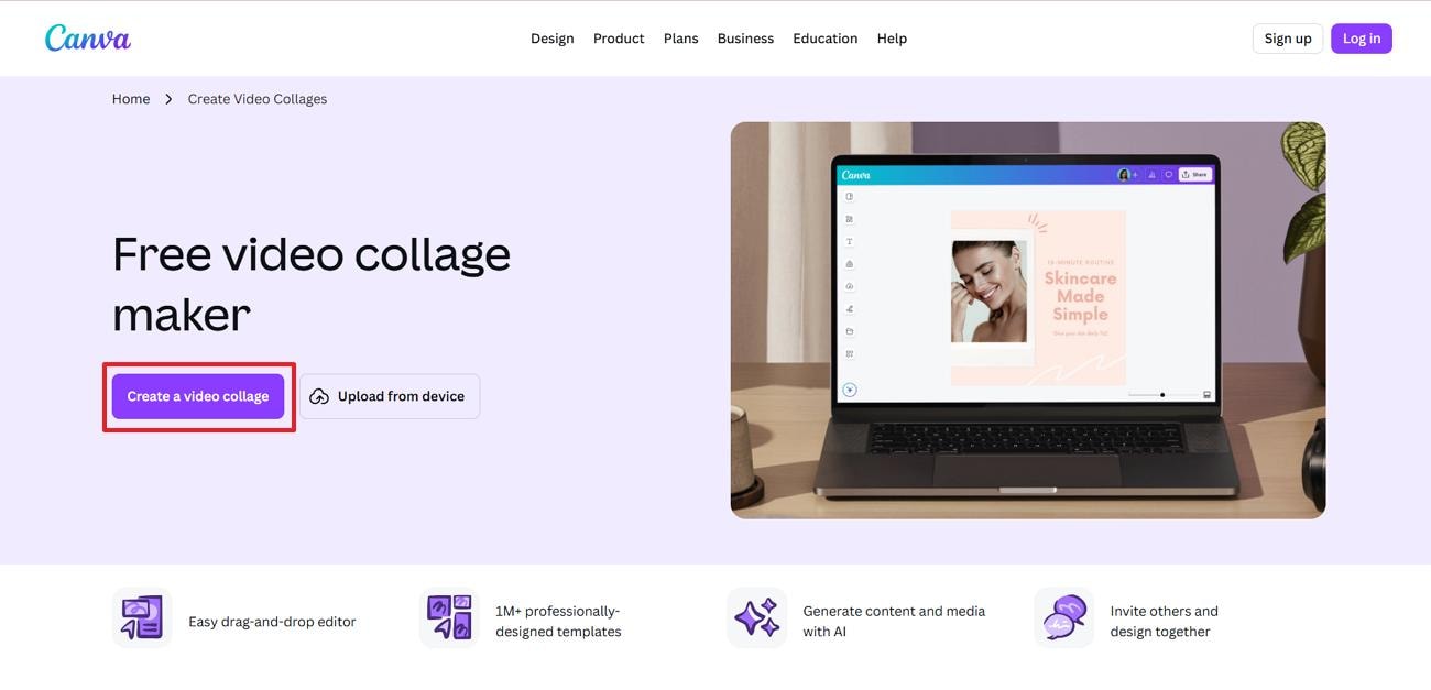 press create a video collage canva