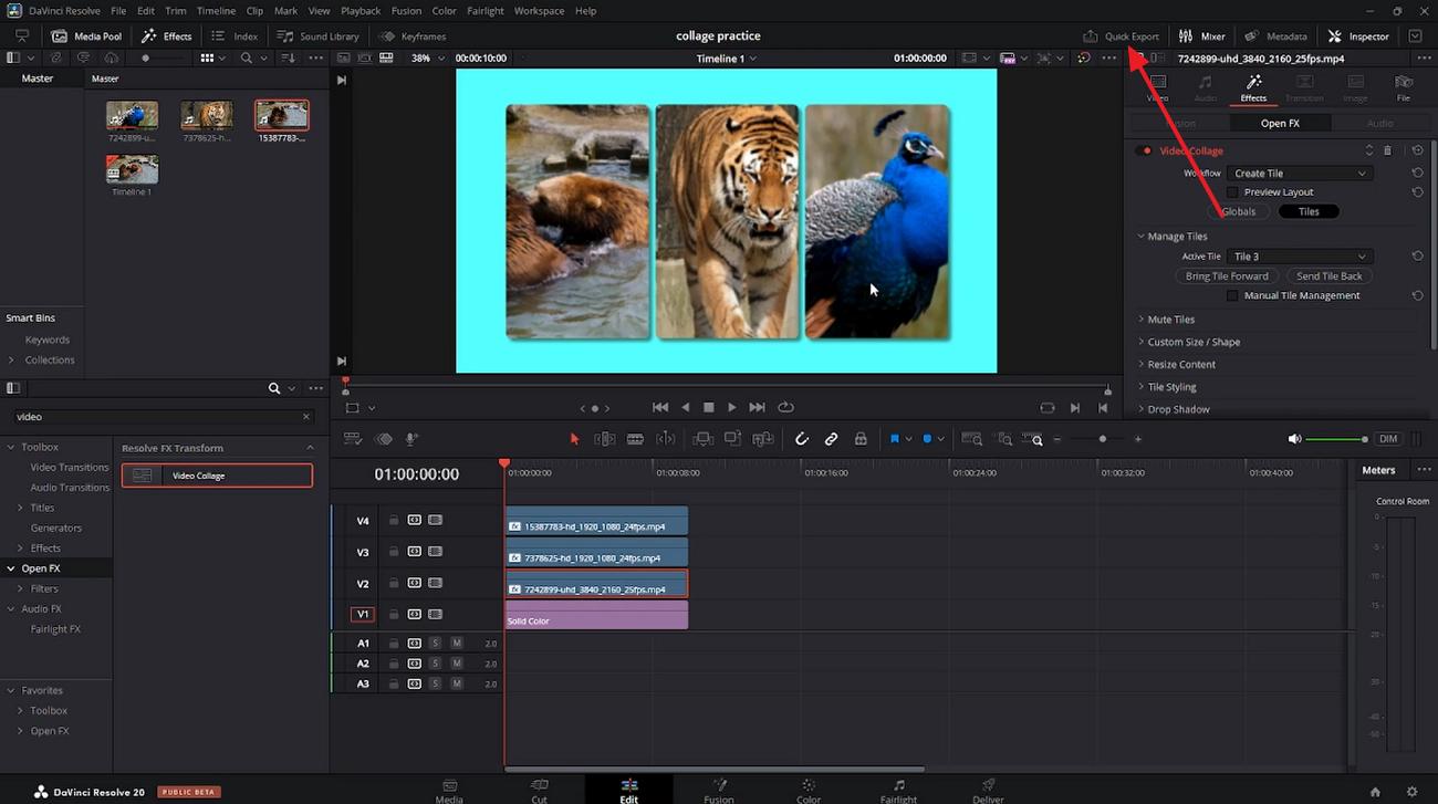 press quick export to save