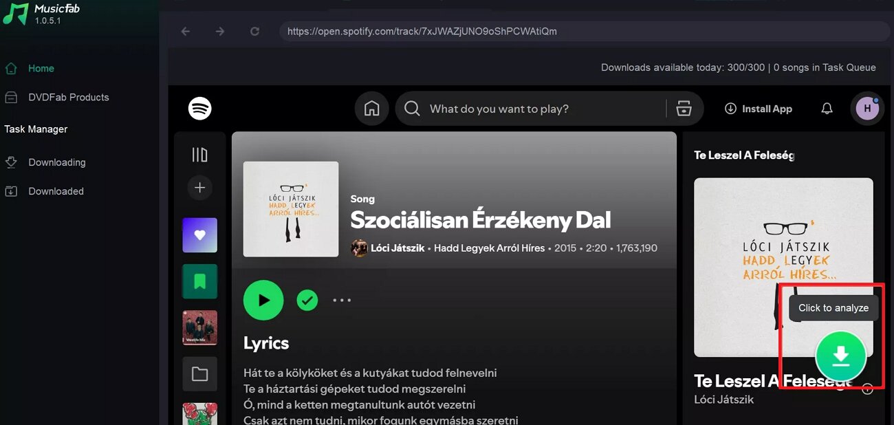 hit the download icon in this interface