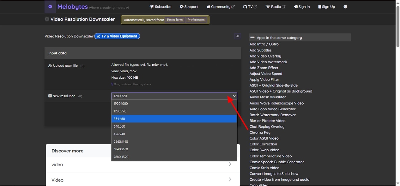 change resolution melobytes downscaler