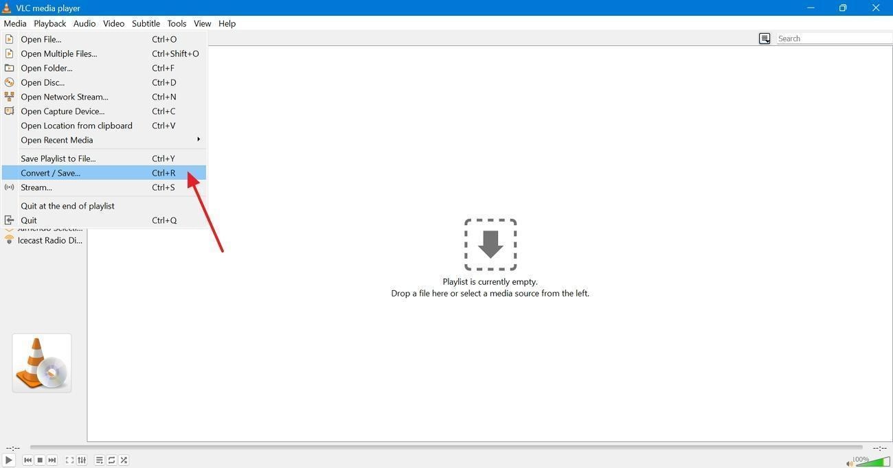 convert/save vlc media player