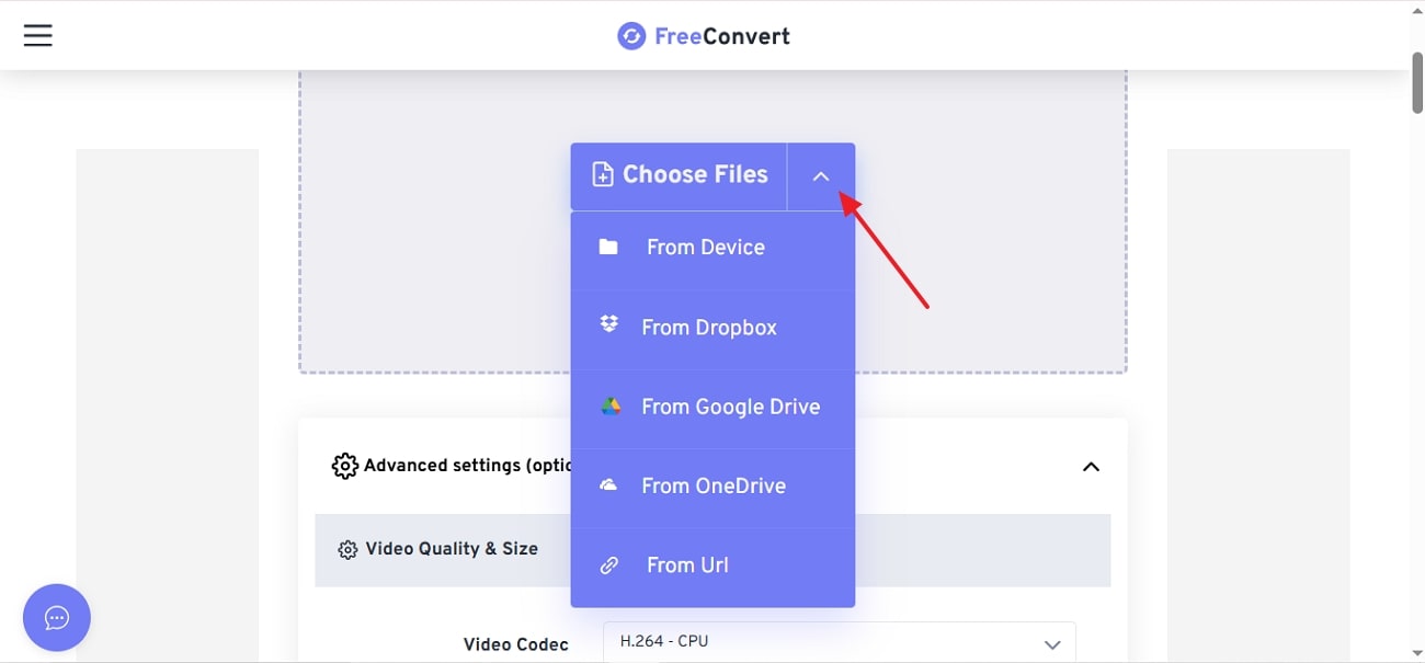 upload video freeconvert video compressor