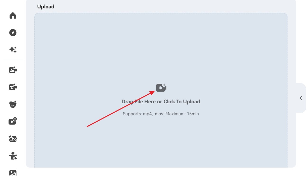 upload video in media.io