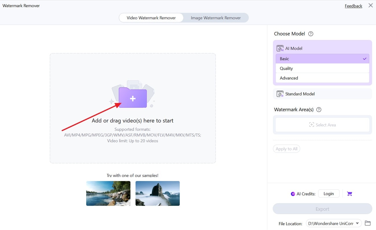 add files to uniconverter desktop