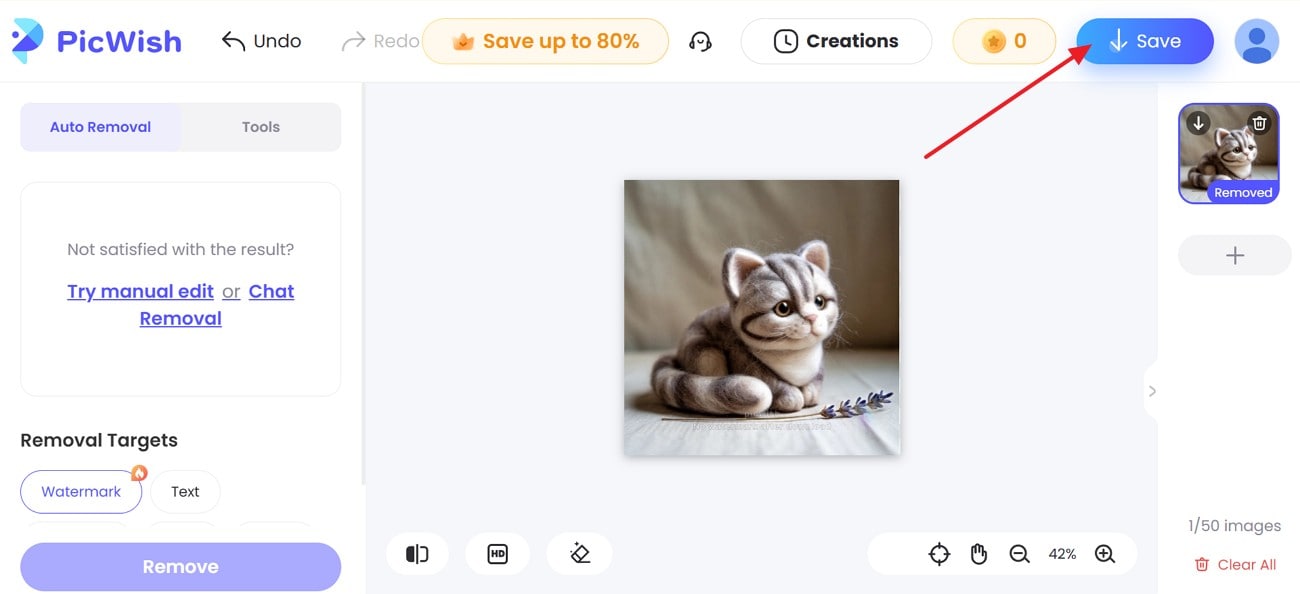 locate the save button