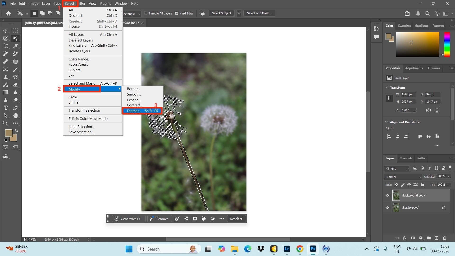 adobe photoshop feather tool