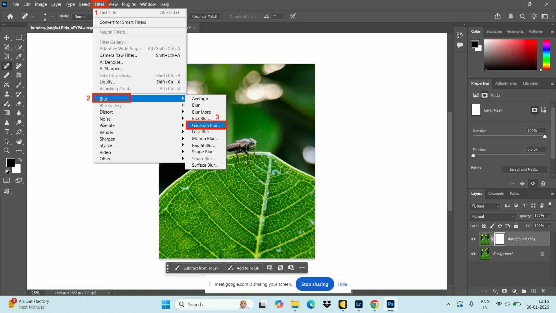 adobe photoshop gaussian blur
