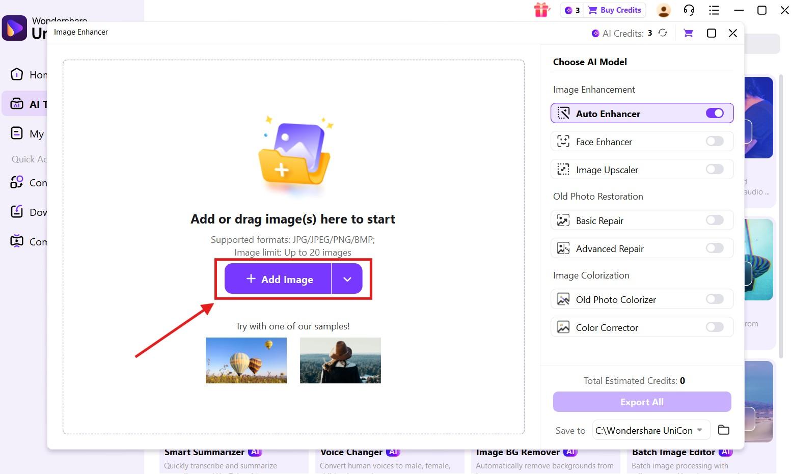 wondershare uniconverter add images