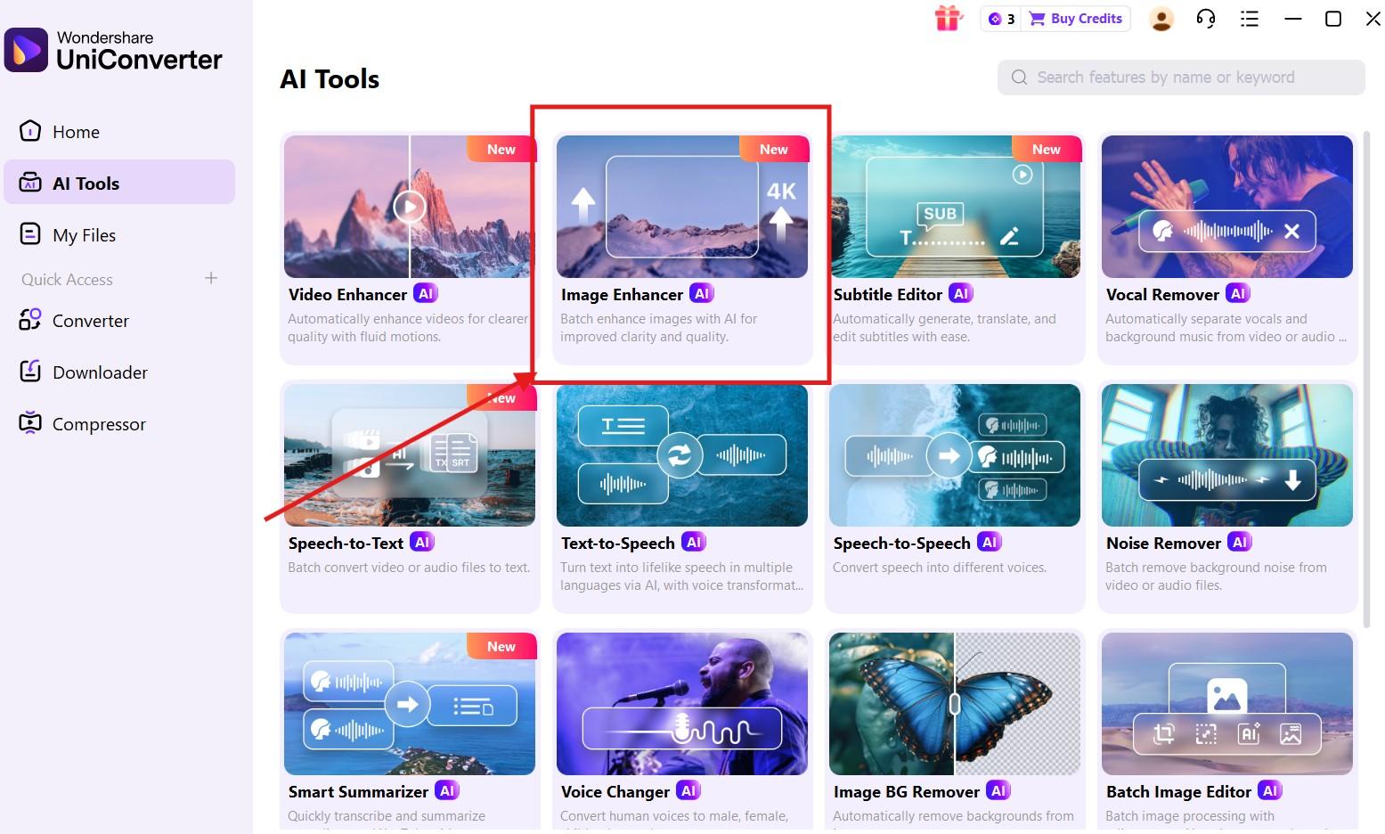wondershare uniconverter image enhancer