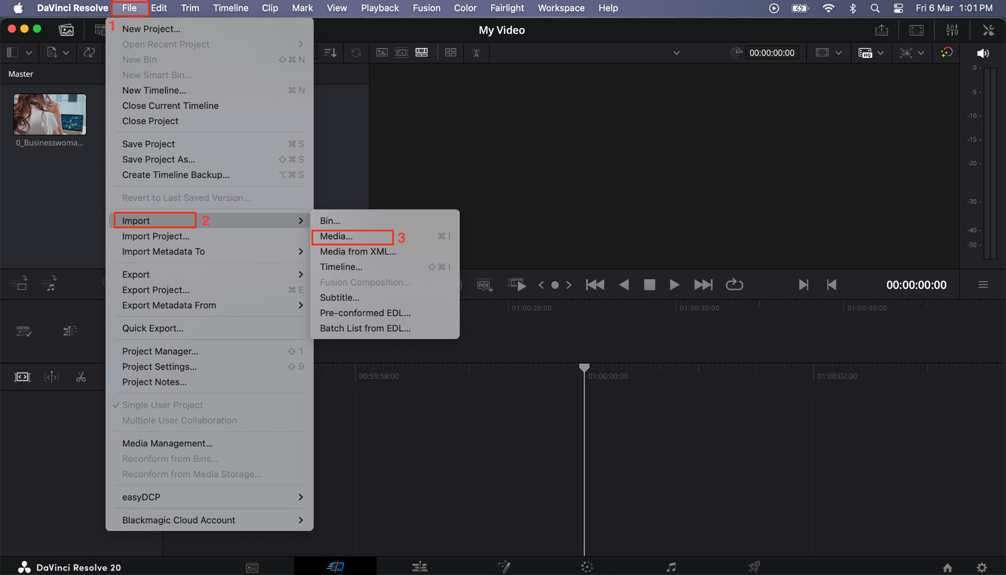 davinci resolve upload media