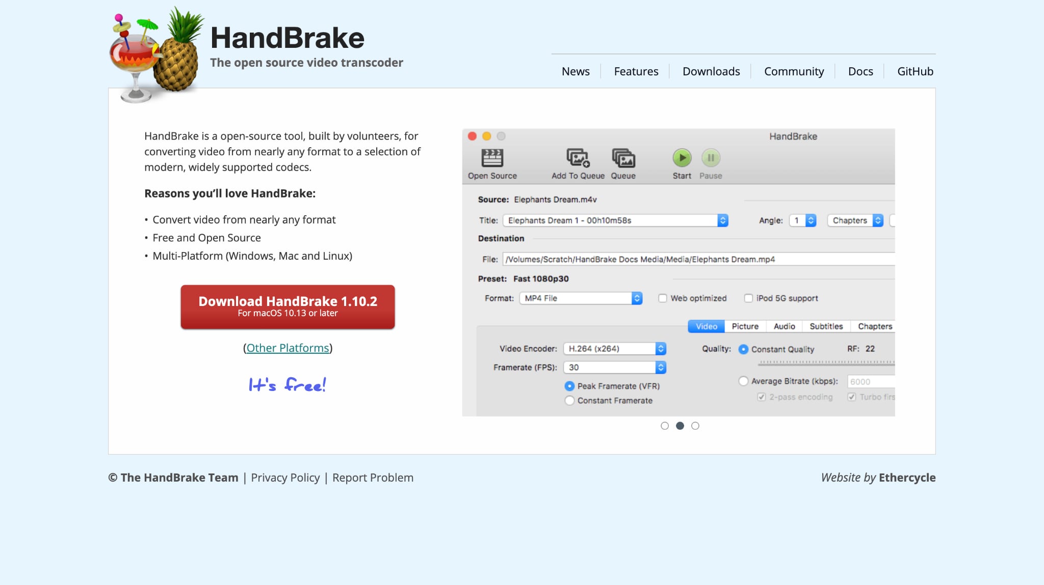 handbrake homepage