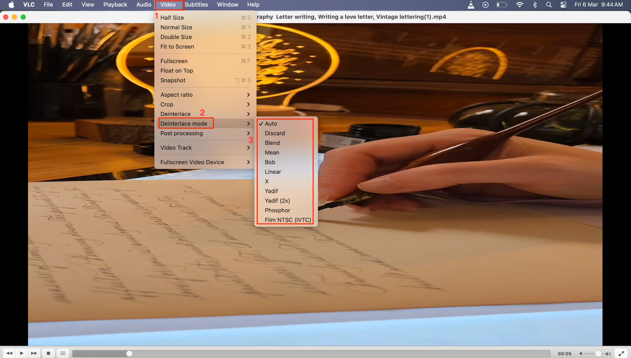 vlc media player deinterlace mode