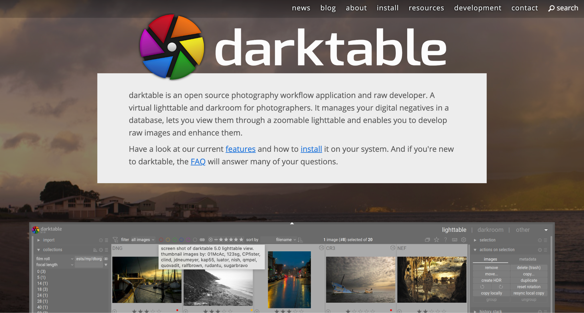 darktable homepage
