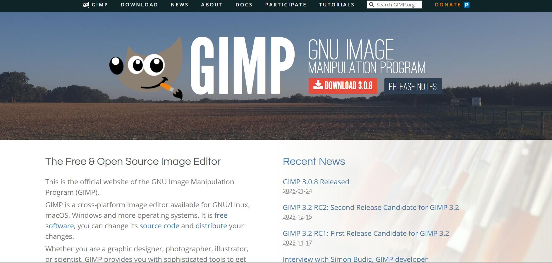 gimp homepage