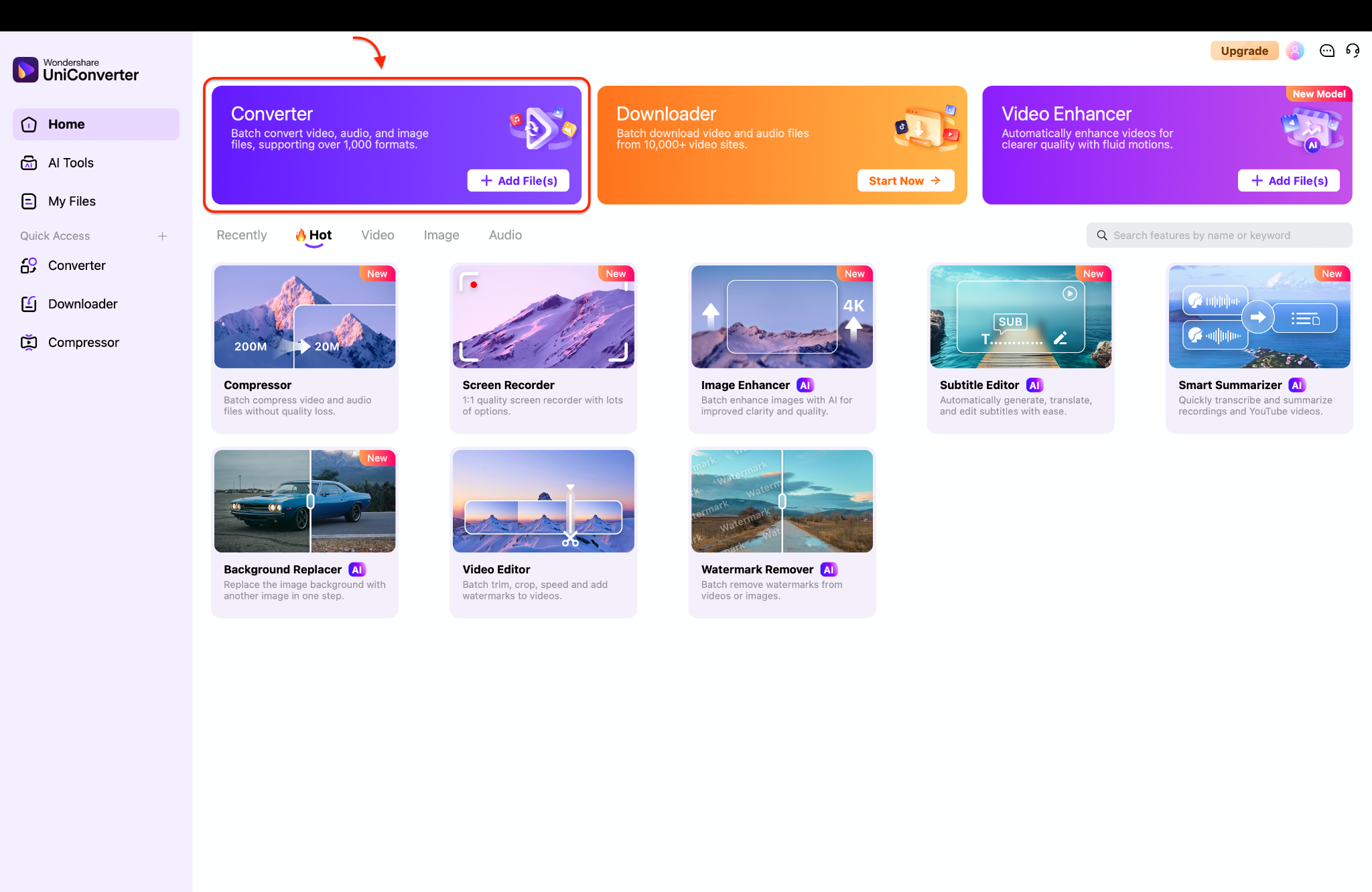 navigate to the converter tool