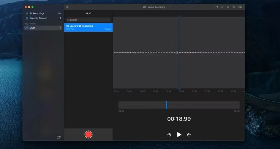 end audio recording