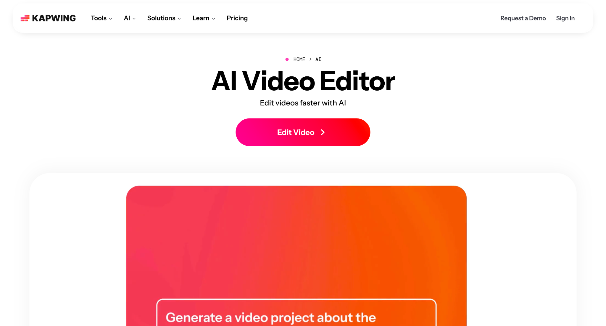 kapwing homepage