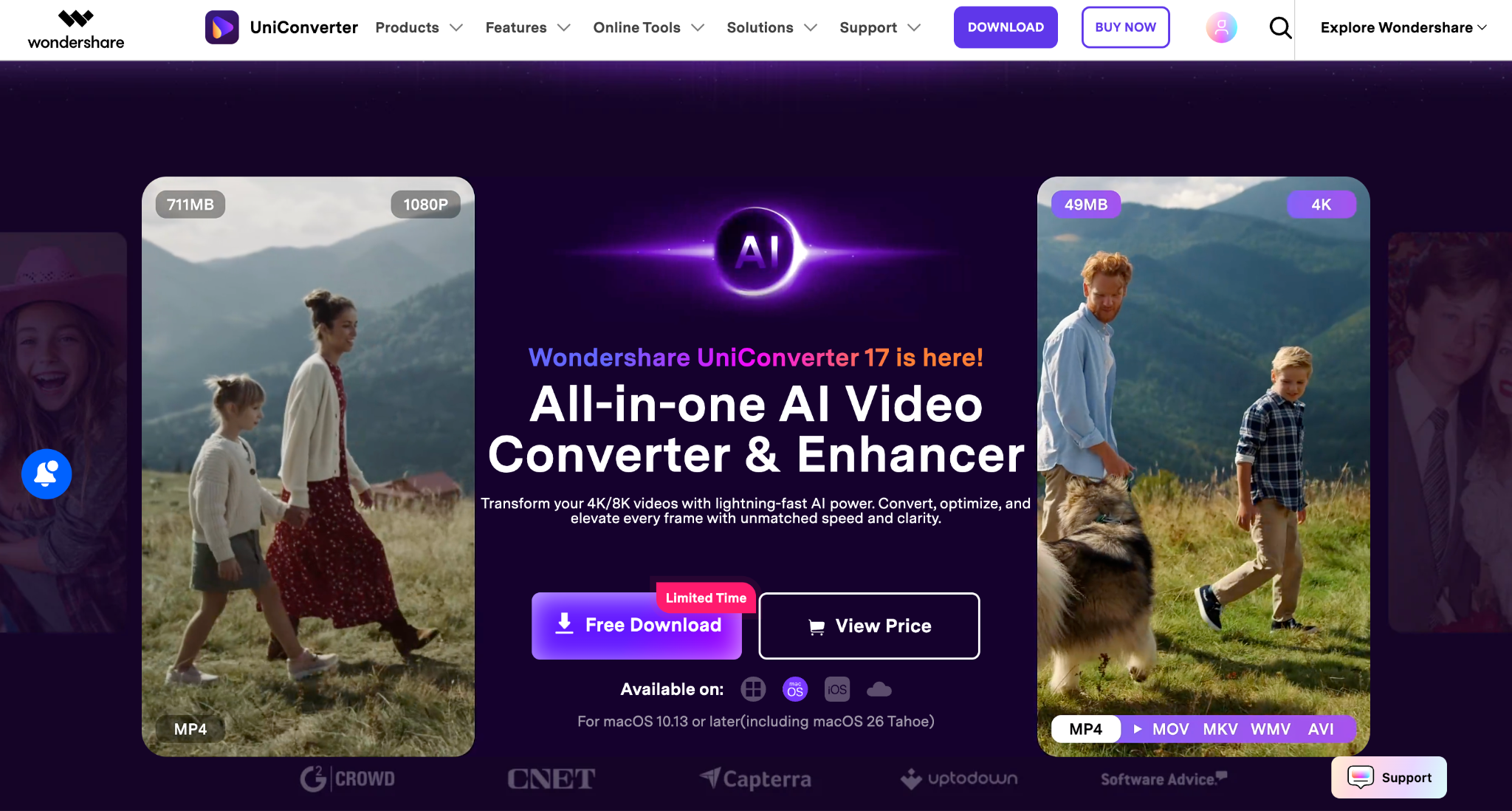 wondershare uniconverter homepage