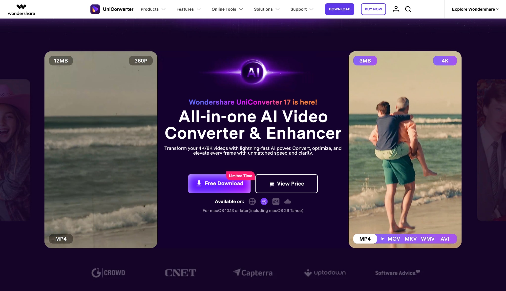 wondershare uniconverter homepage