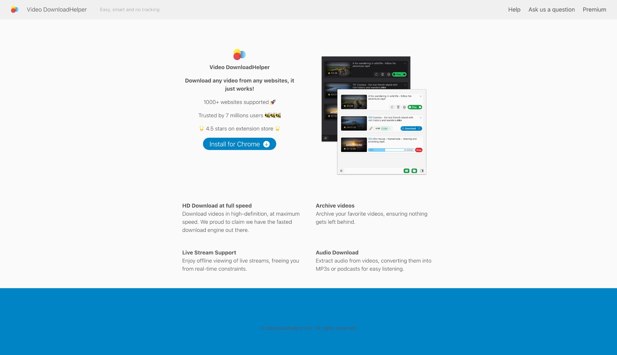 video downloadhelper homepage