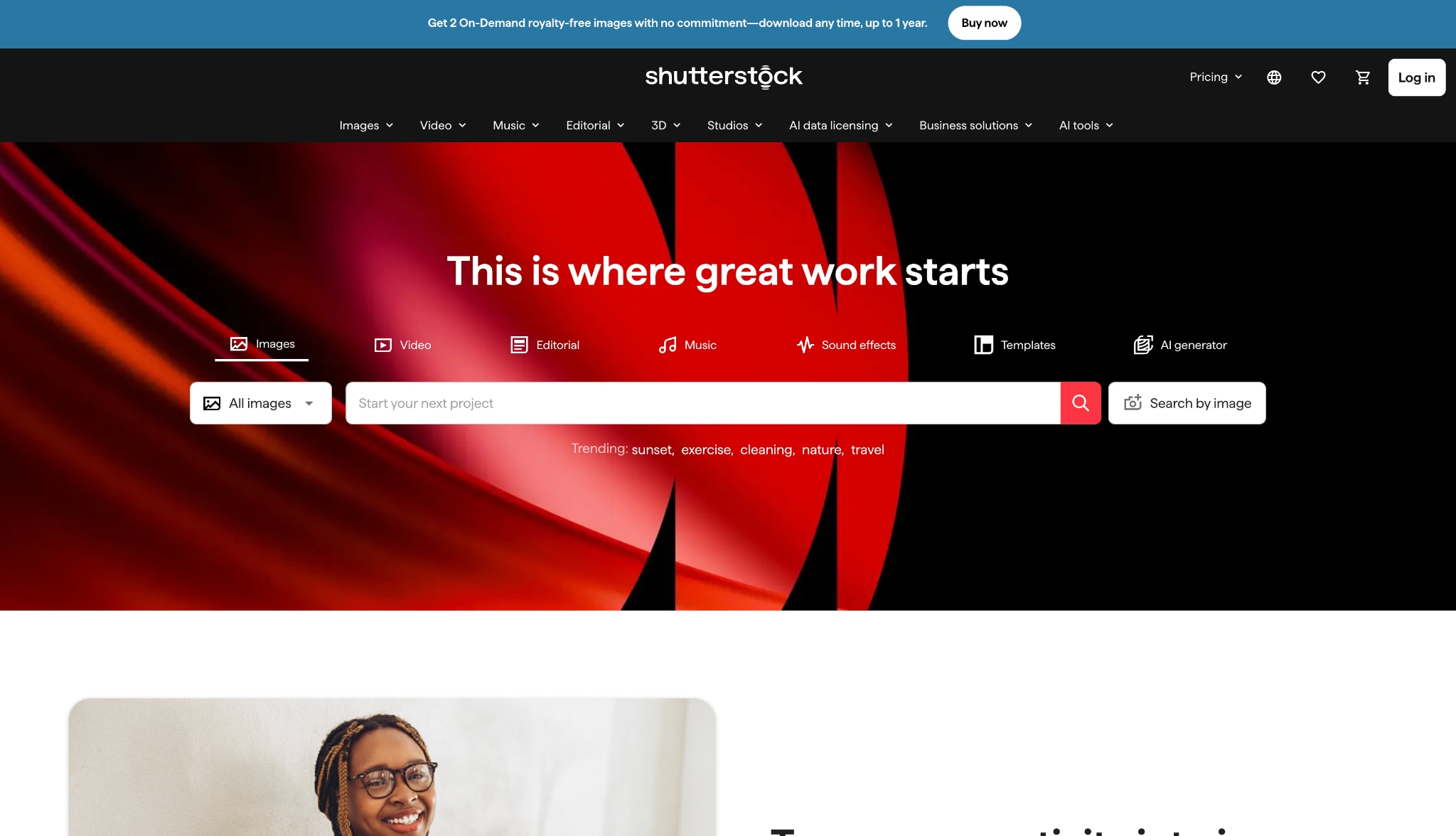 shutterstock homepage