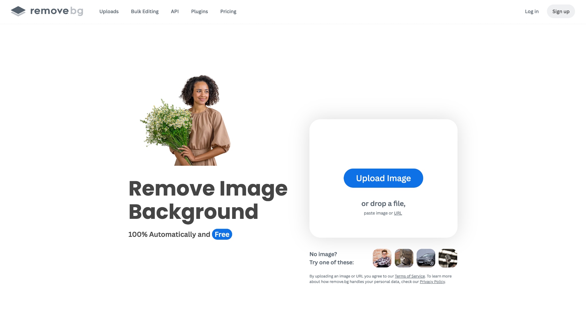 remove.bg homepage