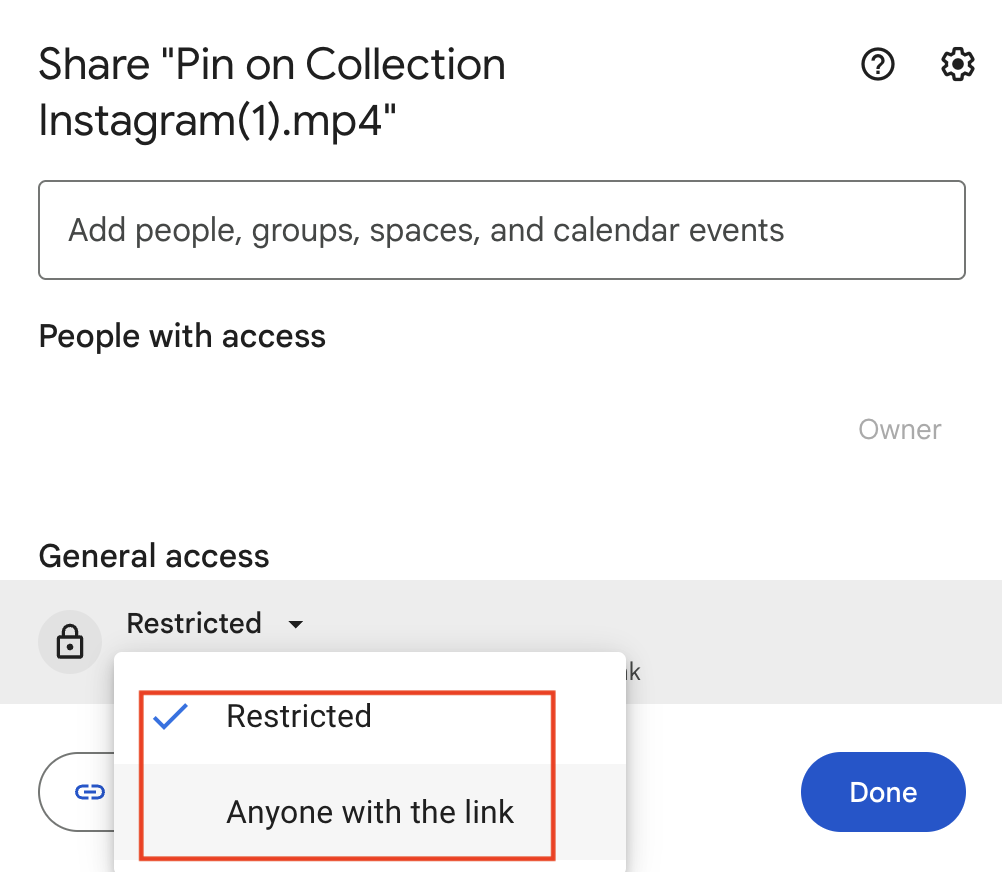 desktop google drive access type