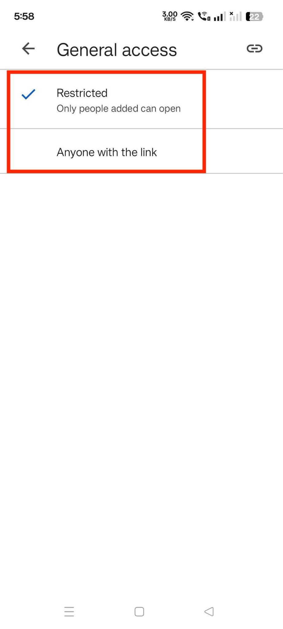 mobile google drive manage access