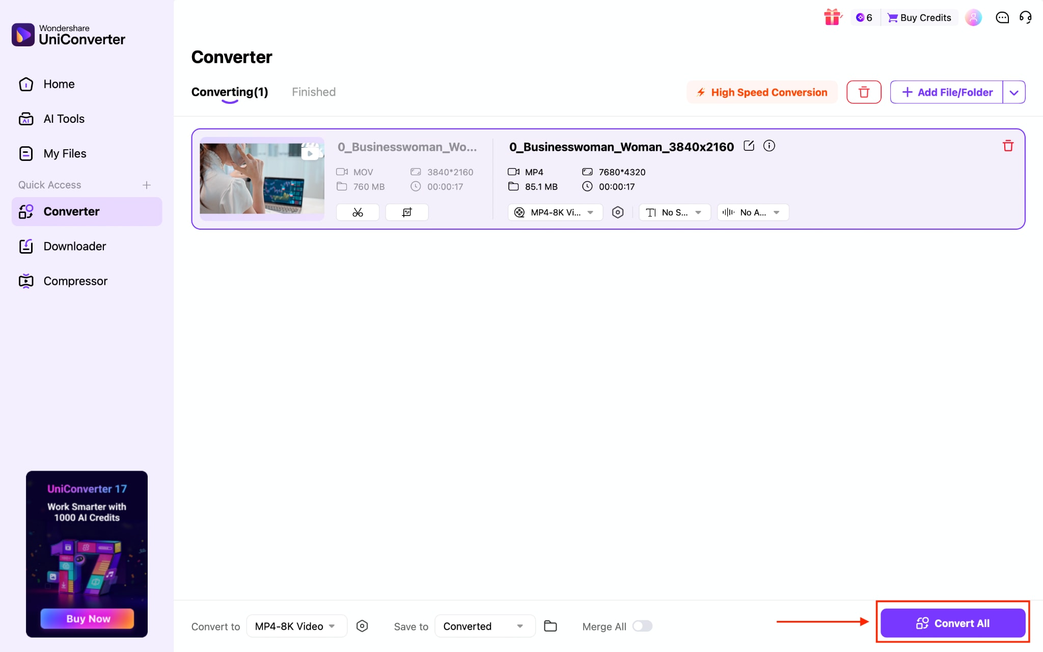 wondershare uniconverter convert all