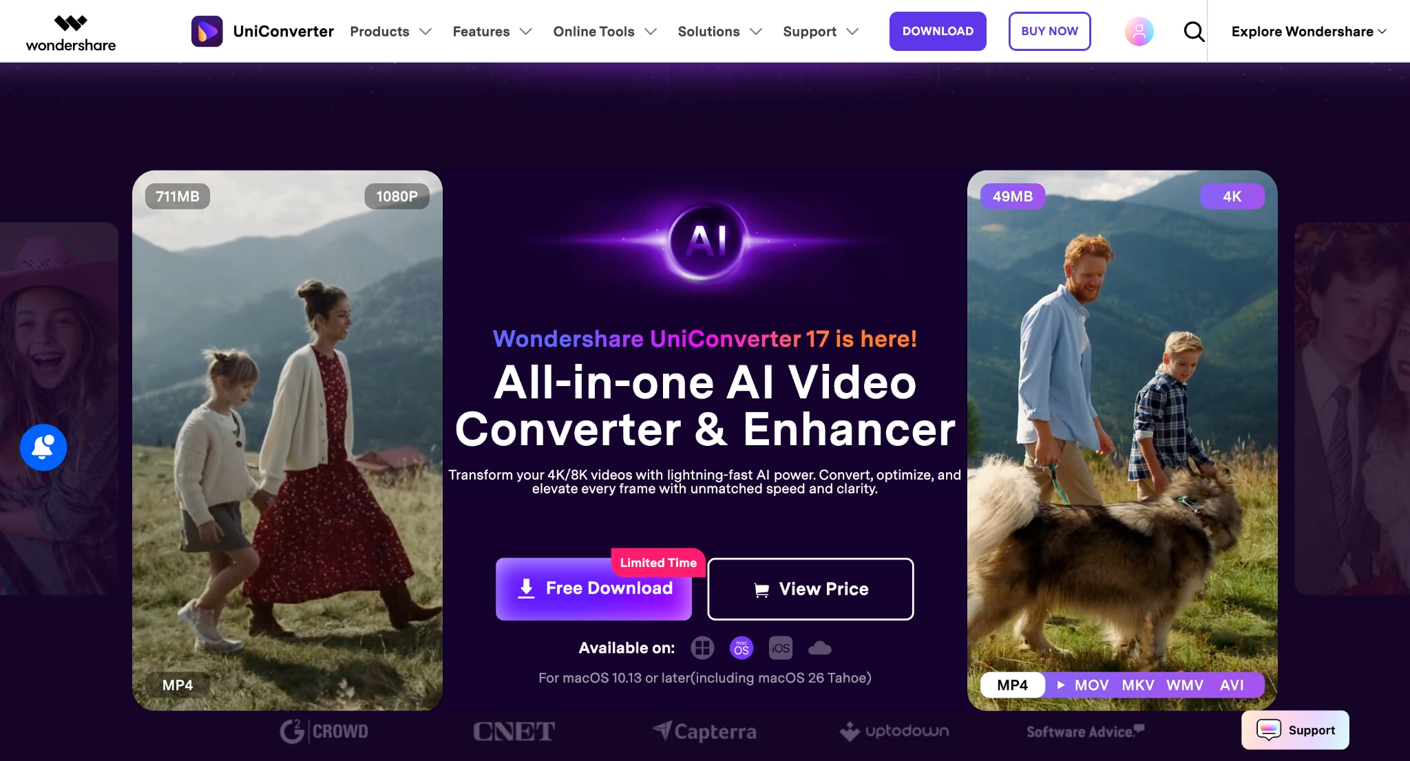 wondershare uniconverter homepage