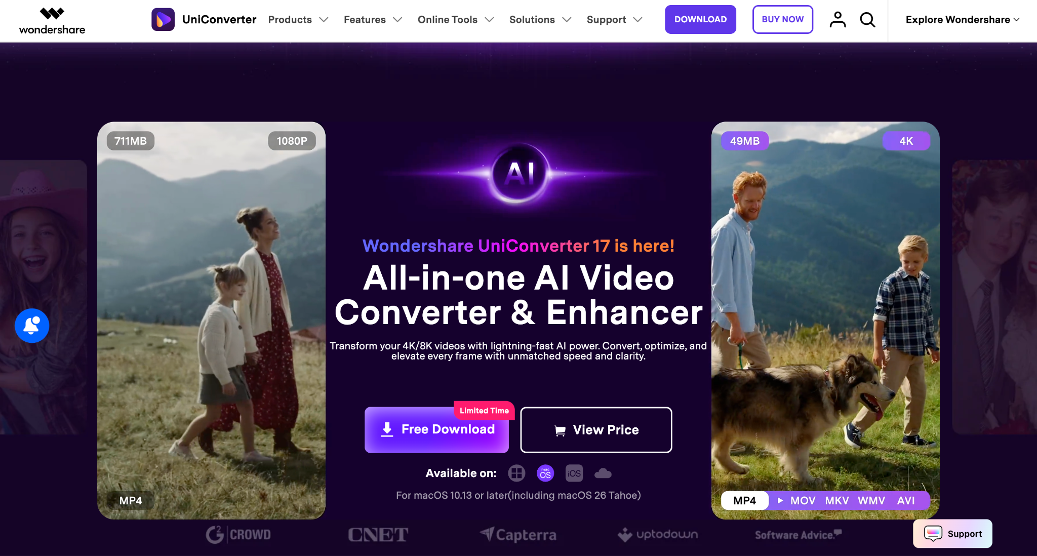 wondershare uniconverter homepage