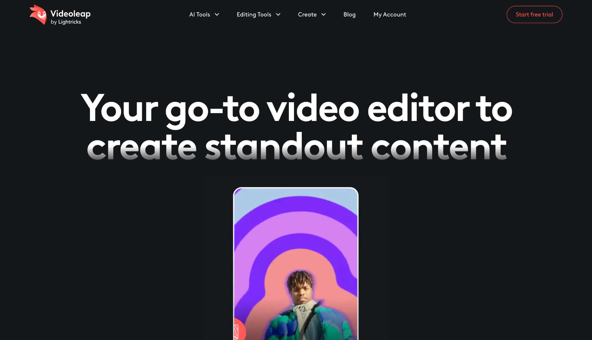 videoleap homepage