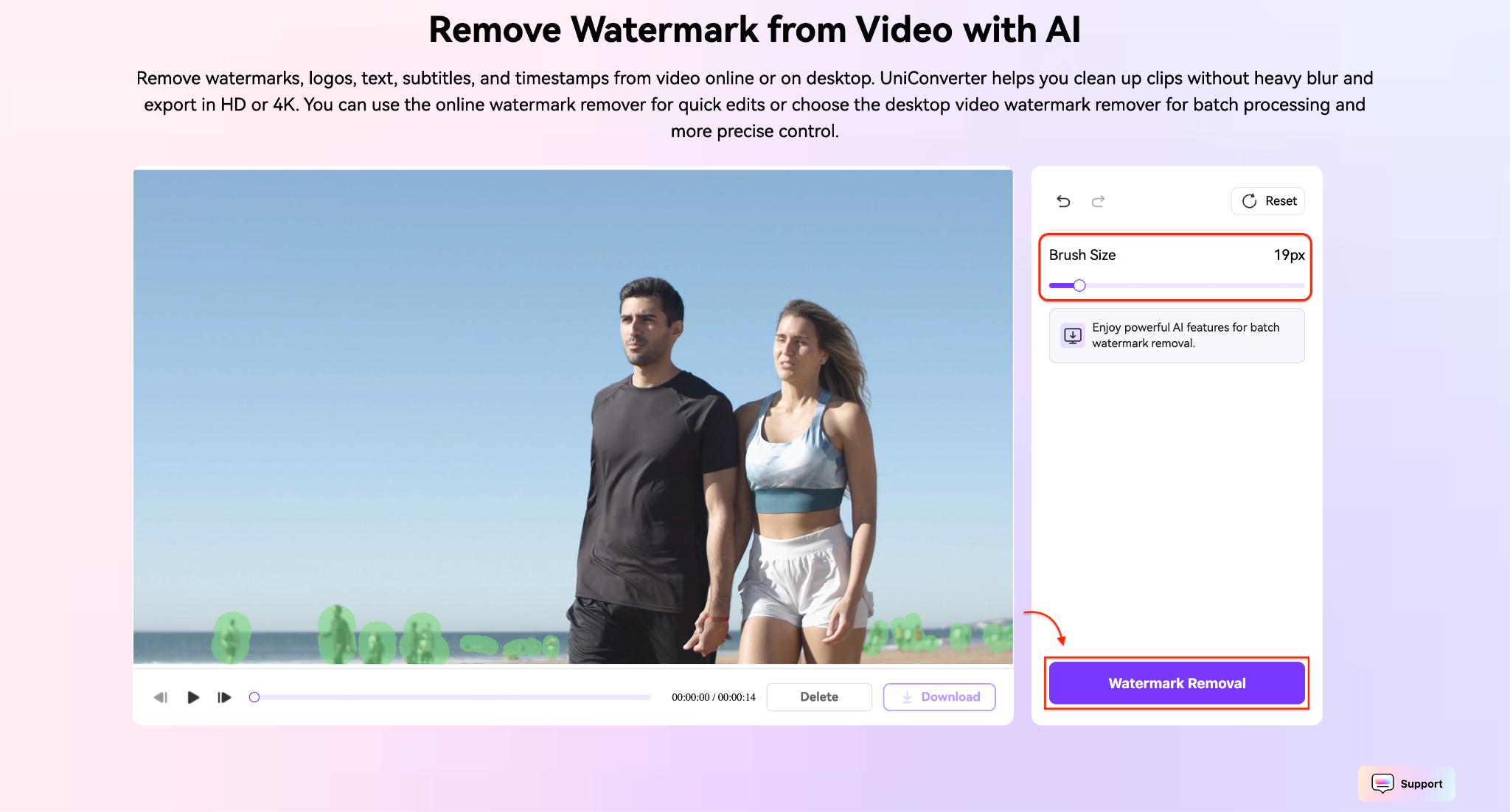brush the objects you want to remove