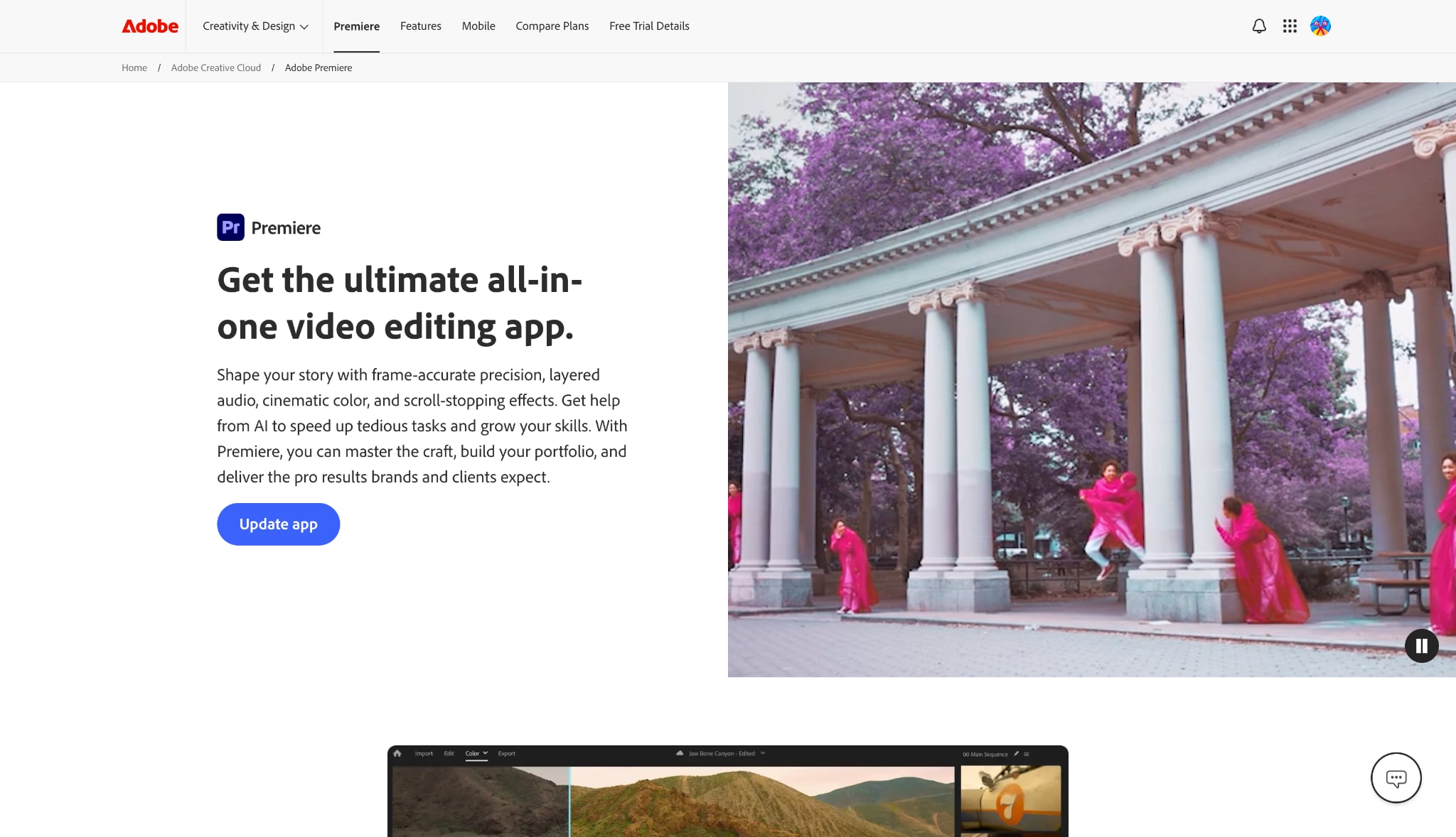 adobe premiere pro homepage