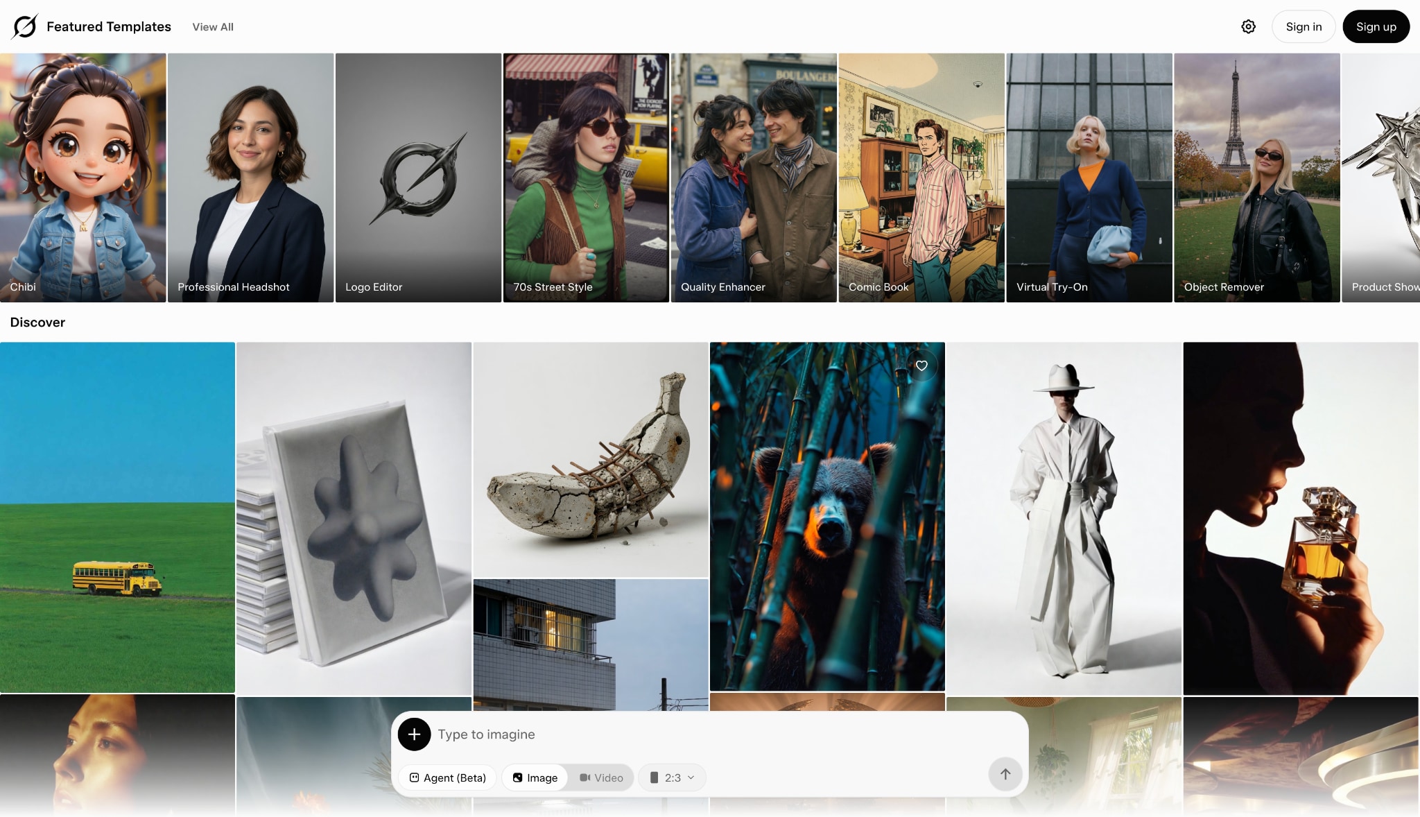 grok imagine homepage
