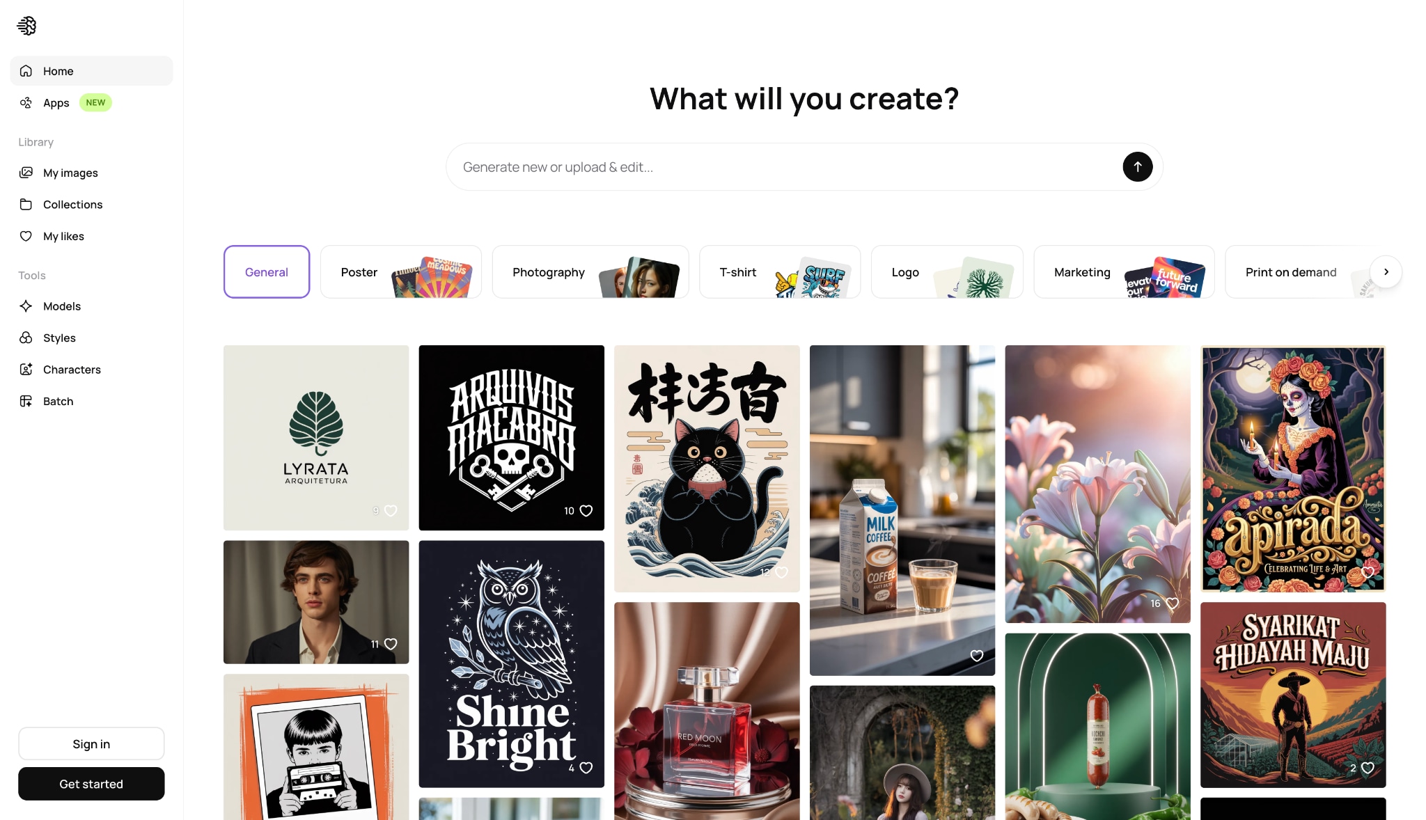ideogram homepage