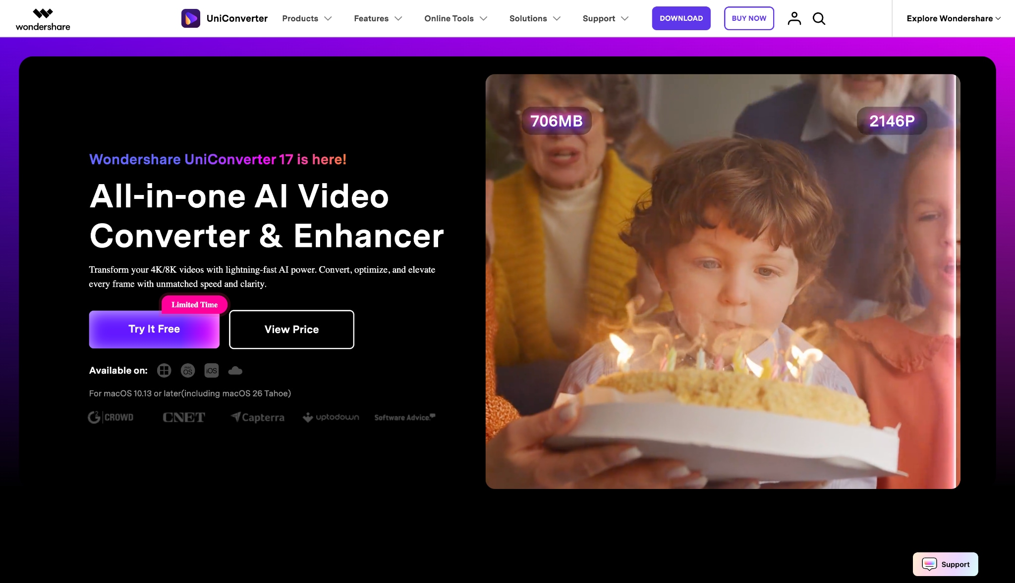 wondershare uniconverter homepage