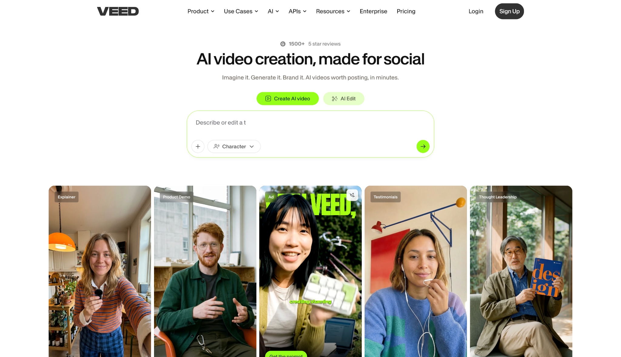 veed.io homepage