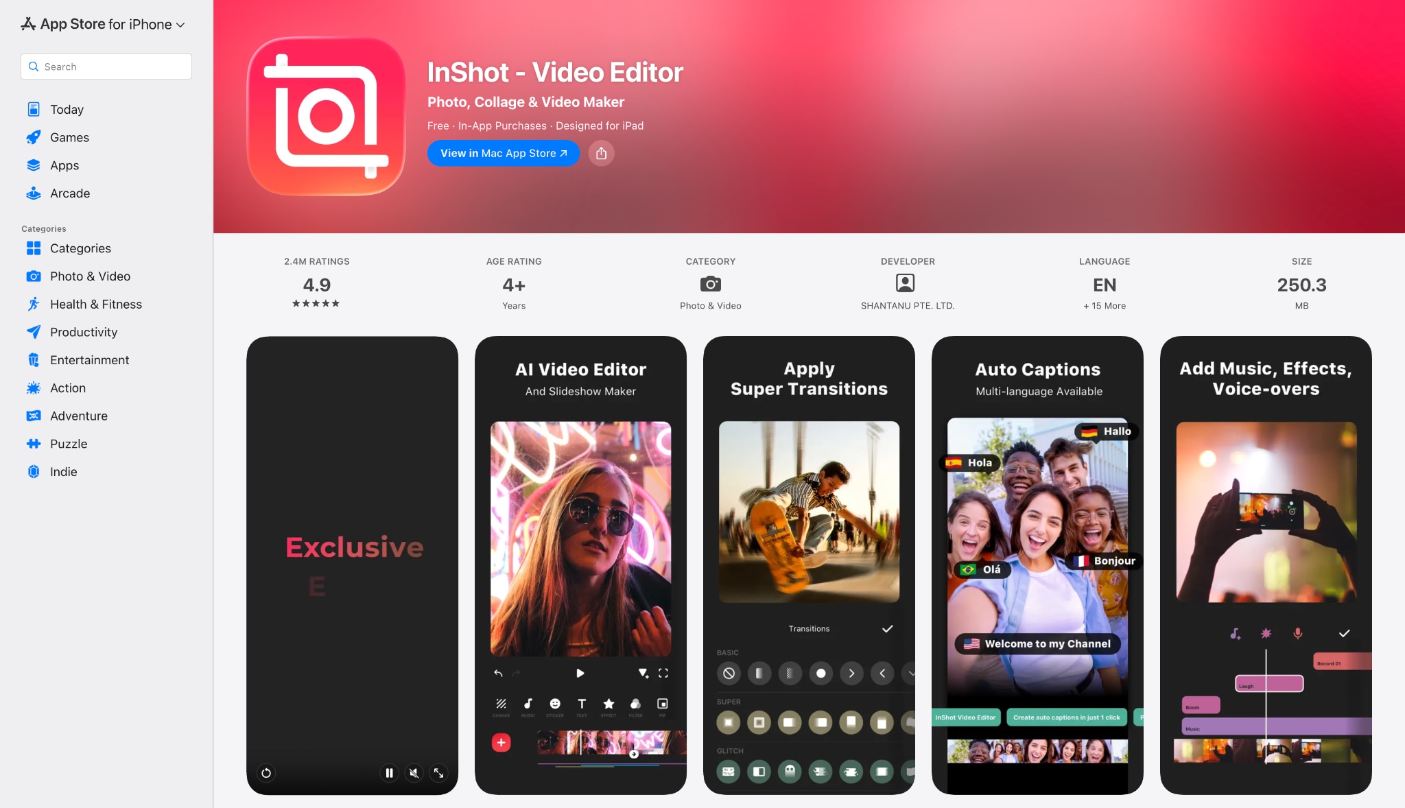 inshot homepage