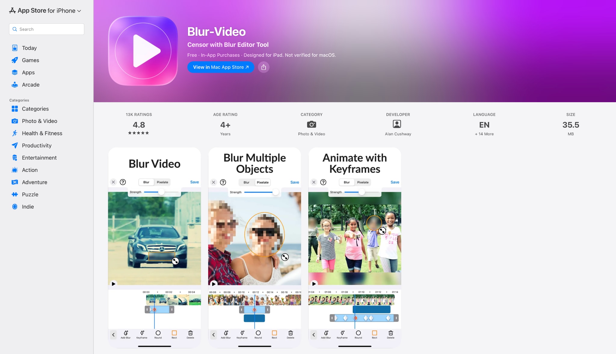 blur video homepage